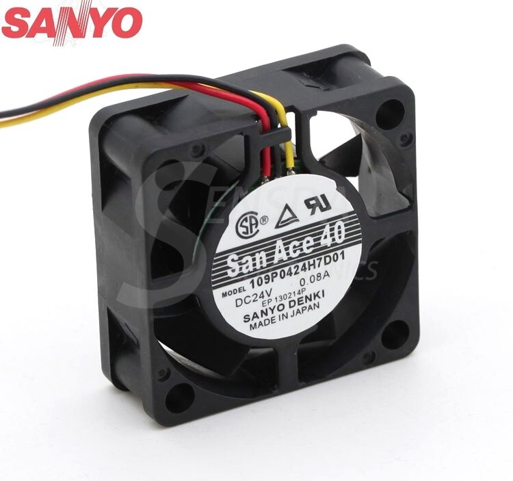 Sanyo Denki 109P0424H7D01 40x40x15mm 24V DC 0.08A Axial Cooling Fan