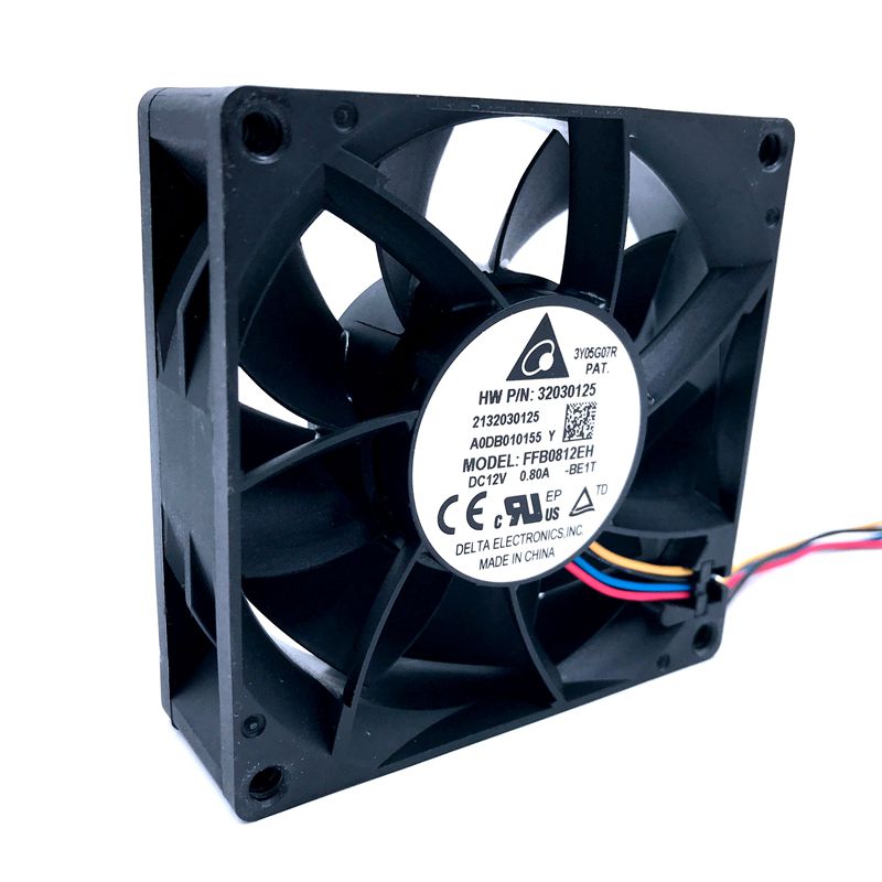 Delta FFB0812EH-BE1T 80x80x25mm 12V DC 0.80A 4-Wire DC Axial Fan