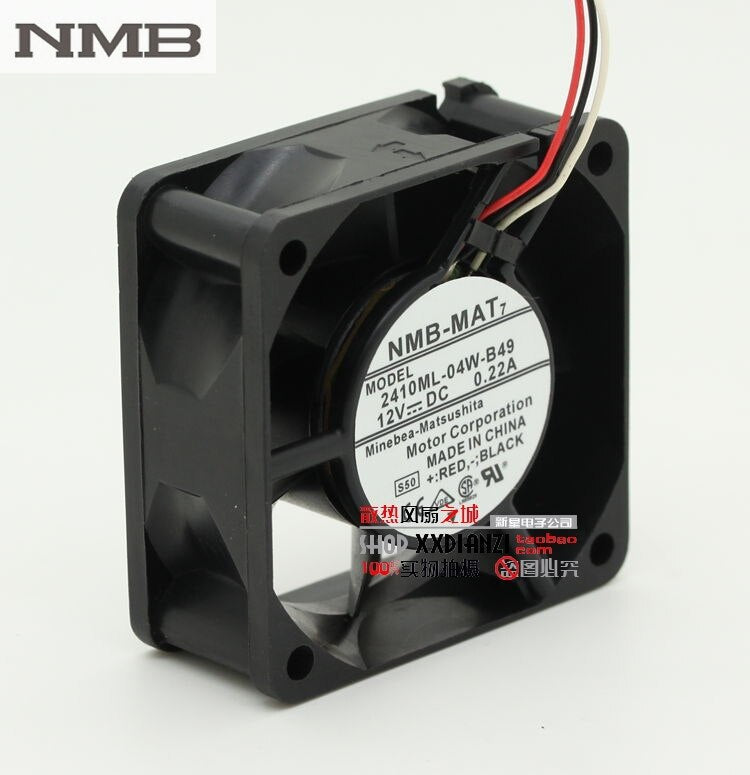 NMB 2410ML-04W-B49 24x24x10mm 12V DC 0.22A Axial Cooling Fan