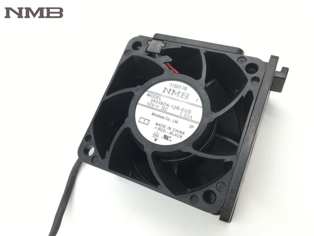 NMB 0638DA-12R-EUD 60x60x38mm 12V DC 1.52A 3-Wire DC Axial Fan