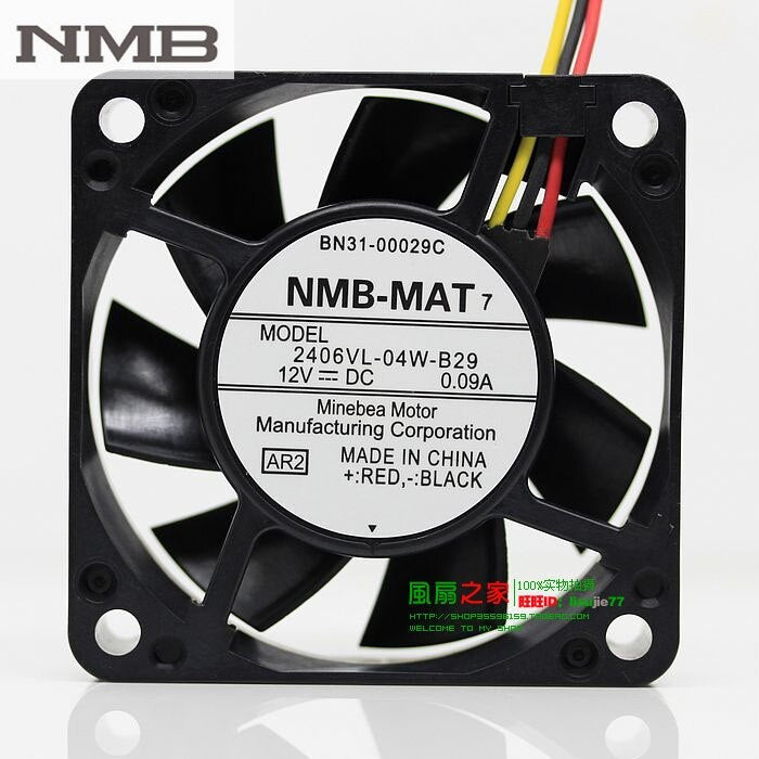 NMB 2406VL-04W-B29 60x60x15mm 12V DC 0.09A Axial Cooling Fan
