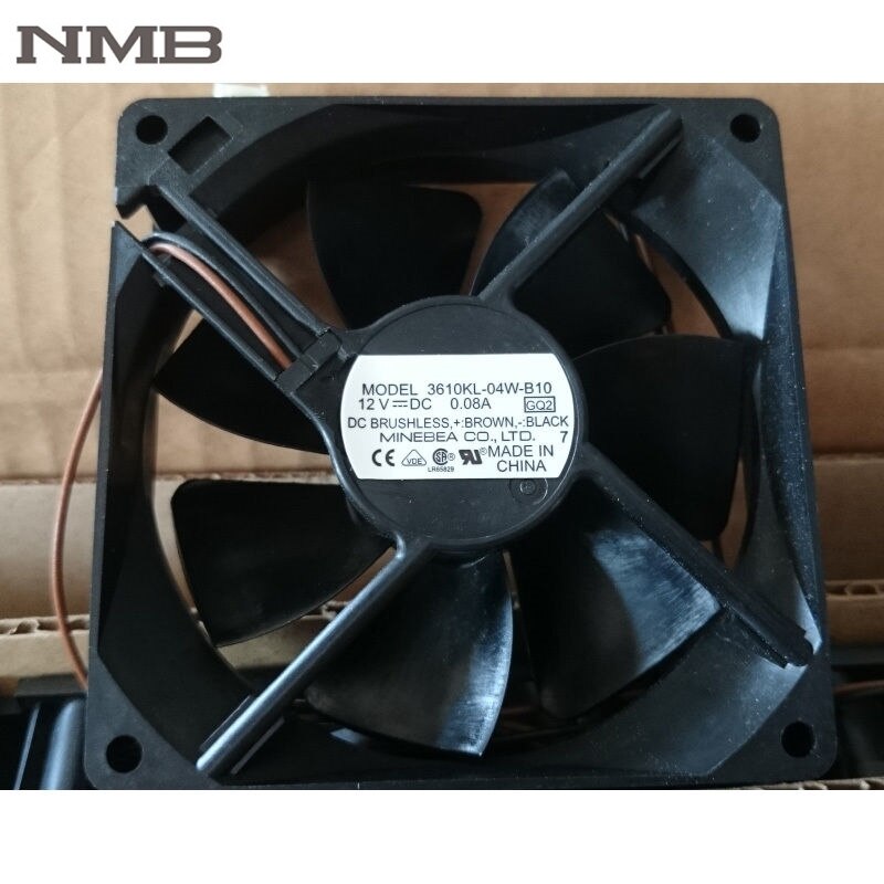 NMB 3610KL-04W-B10 12V DC 0.08A 2-Wire Axial Cooling Fan