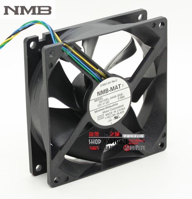 NMB 3610RL-04W-S66 92x92x25mm 12V DC 0.56A Axial Cooling Fan