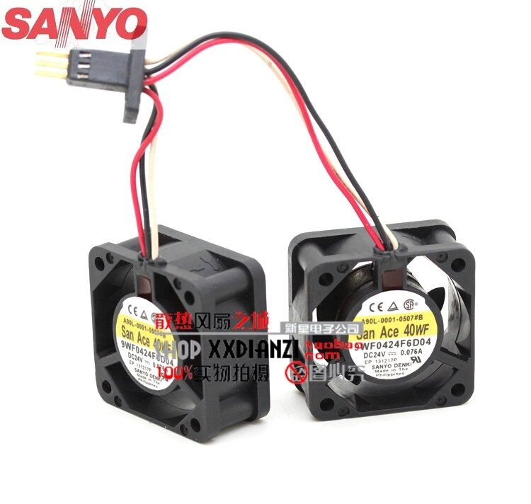Sanyo Denki 9WF0424F6D04 40x40x20mm 24V DC Axial Cooling Fan