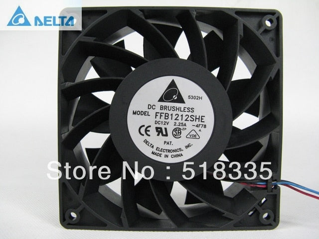Delta FFB1212SHE 120x120x38mm 12V DC 2.25A Axial Cooling Fan