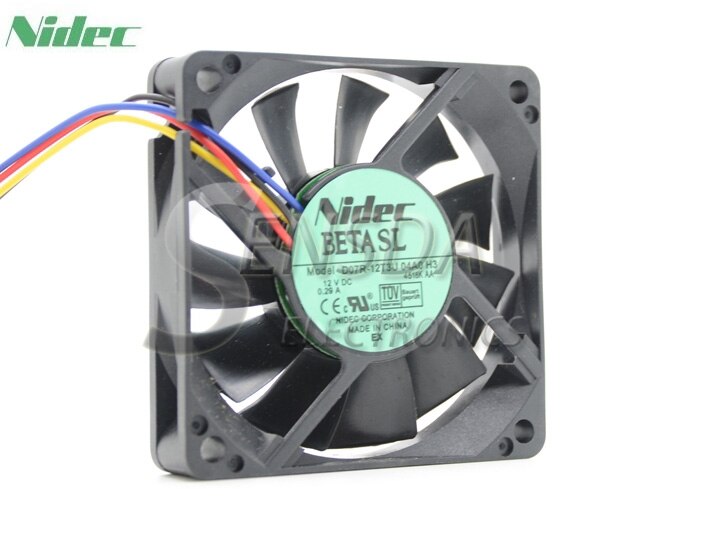Nidec D07R-12T3U 70x70x15mm 12V DC 0.29A Axial Cooling Fan