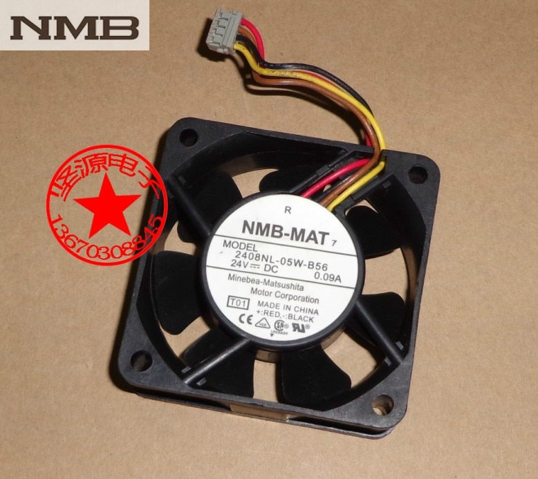 NMB 2408NL-05W-B56 60x60x20mm 24V DC 0.09A Axial Cooling Fan