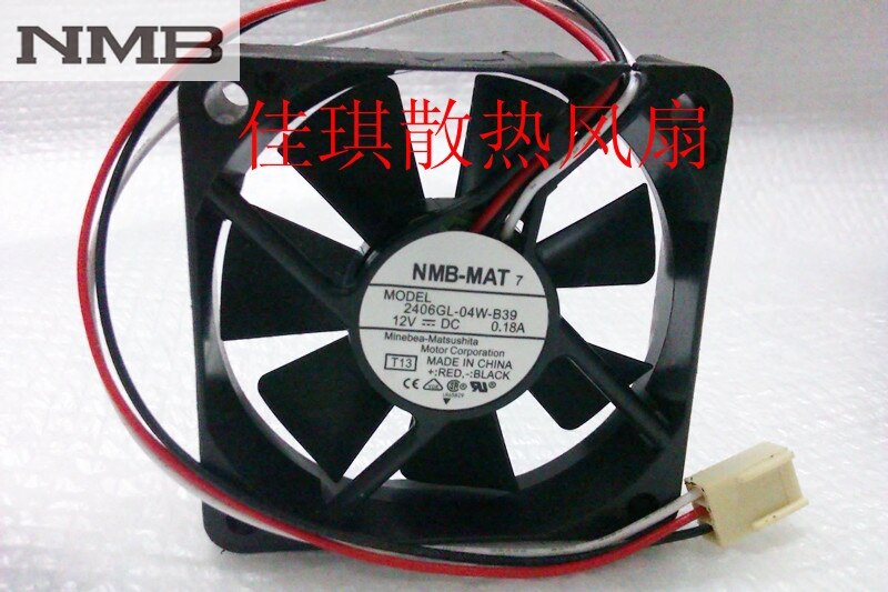 NMB 2406GL-04W-B39 60x60x15mm 12V DC 0.18A Axial Cooling Fan