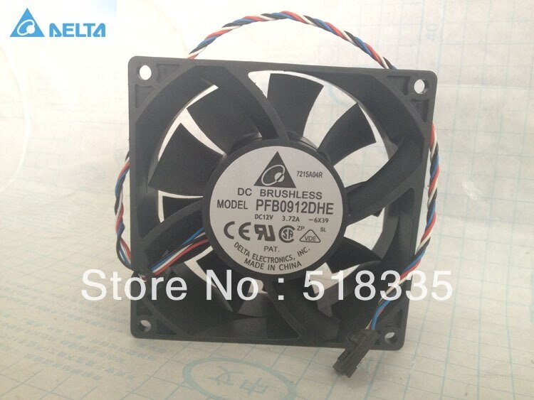 Delta PFB0912DHE 92x92x38mm 12V DC 3.72A Axial Cooling Fan