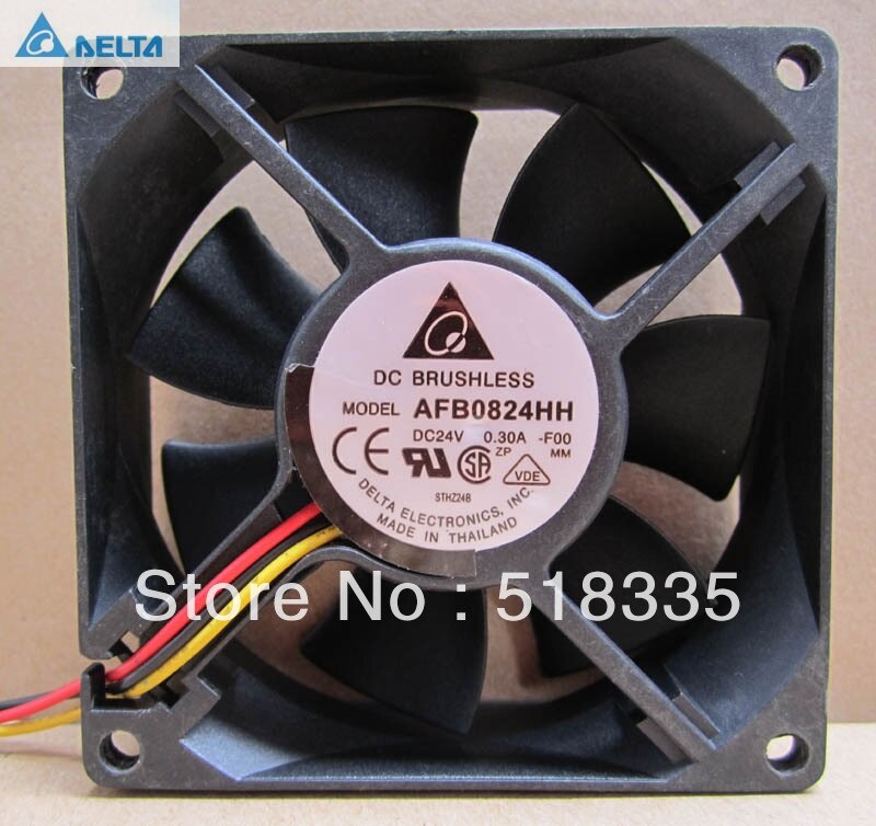 Delta AFB0824HH 80x80x25mm 24V DC 0.30A Axial Cooling Fan