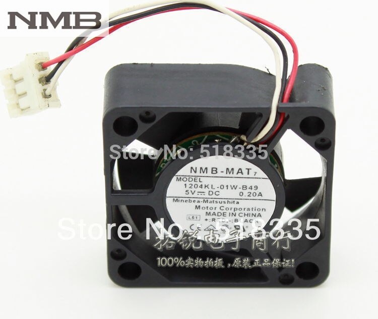 NMB 1204KL-01W-B49 30x30x10mm 5V DC 0.20A Axial Cooling Fan