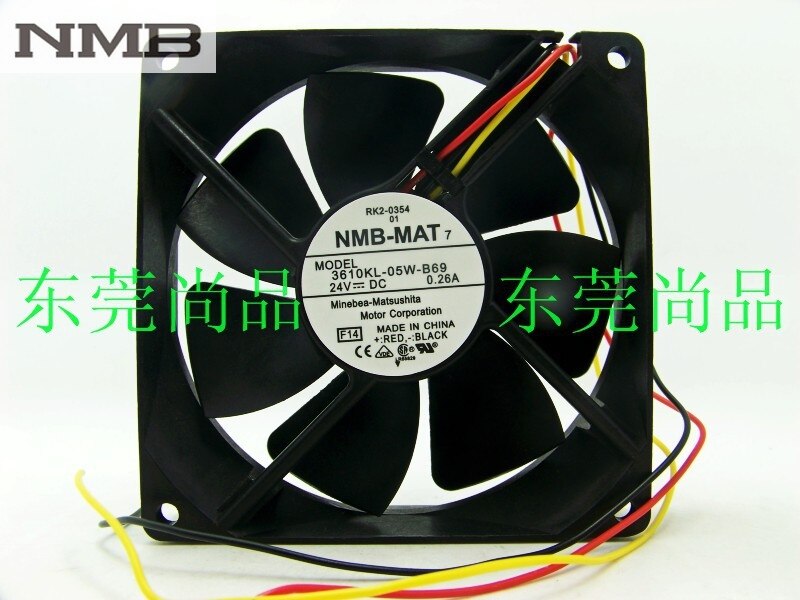 NMB 3610KL-05W-B69 92x92x25mm 24V DC 0.26A Axial Cooling Fan