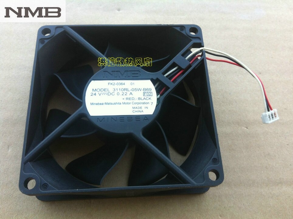 NMB 3110RL-05W-B69 31x31x10mm 24V DC 0.22A Axial Cooling Fan