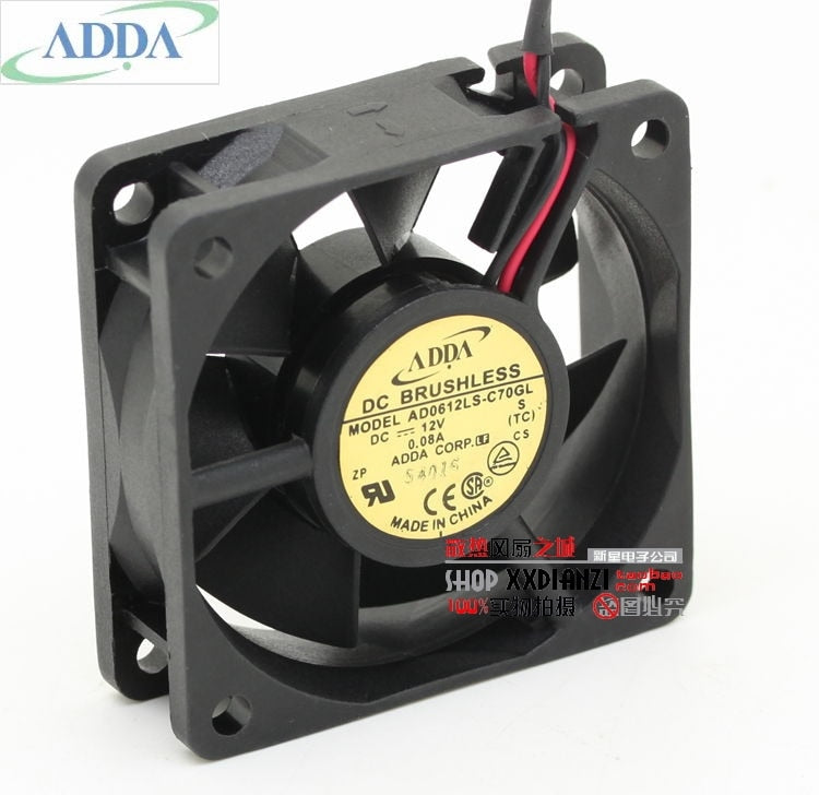 ADDA AD0612LS-C70GL 60x60x20mm 12V DC 0.08A Axial Cooling Fan