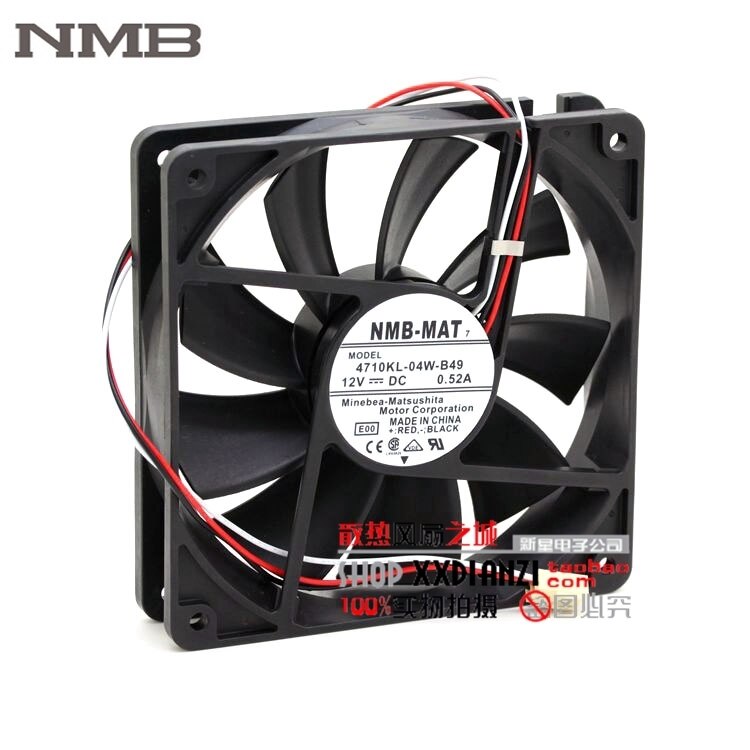 NMB 4710KL-04W-B49 120x120x25mm 12V DC 0.52A Axial Cooling Fan