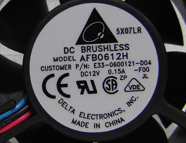 Delta AFB0612H 60x60x25mm 12V DC 0.15A Axial Cooling Fan