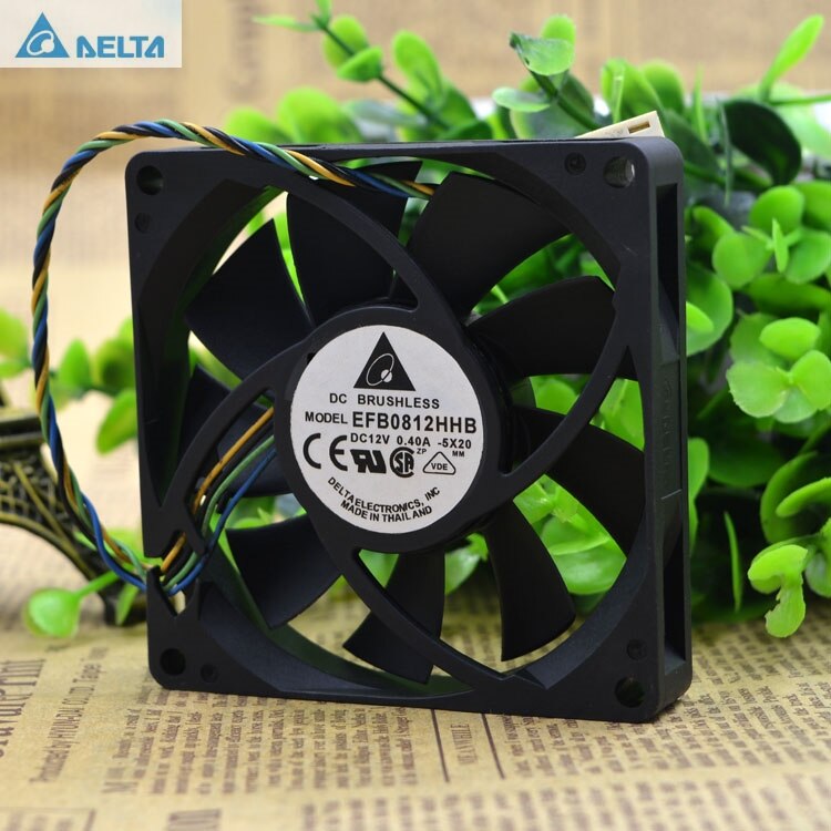 Delta EFB0812HHB 80x80x15mm 12V DC 0.4A Axial Cooling Fan