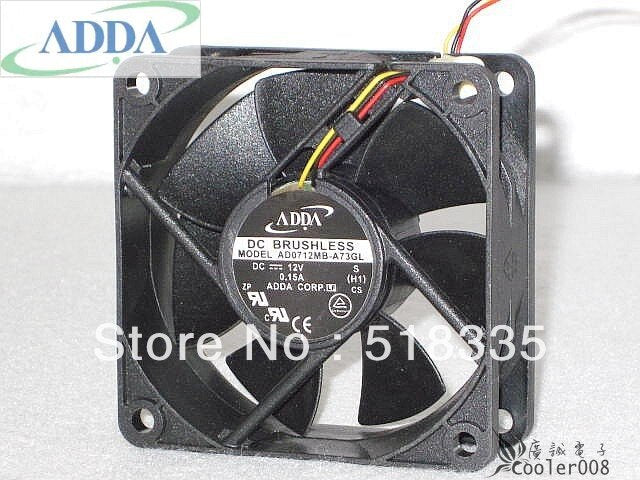 ADDA AD0712MB-A73GL 70x70x25mm 12V DC 0.15A Axial Cooling Fan