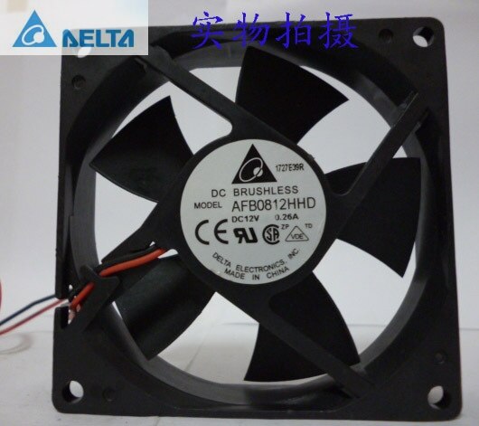 Delta AFB0812HHD 80x80x20mm 12V DC 0.26A 2-Wire Axial Cooling Fan