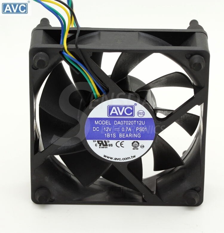 AVC DA07020T12U 70x70x20mm 12V DC Axial Cooling Fan