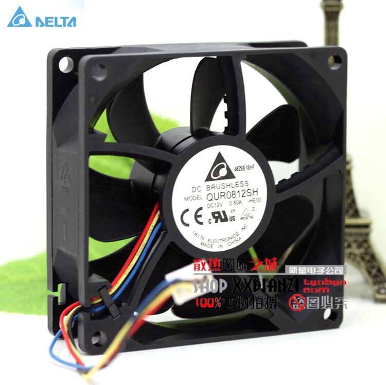 Delta QUR0812SH 80x80x25mm 12V DC 0.5A Axial Cooling Fan