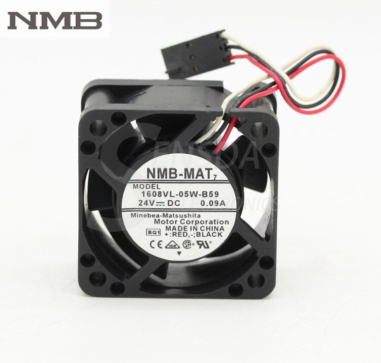 NMB 1608VL-05W-B59 40x40x20mm 24V DC 0.09A Axial Cooling Fan