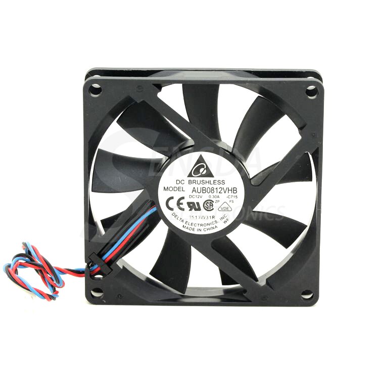 Delta AUB0812VHB 80x80x15mm 12V DC 0.30A Axial Cooling Fan