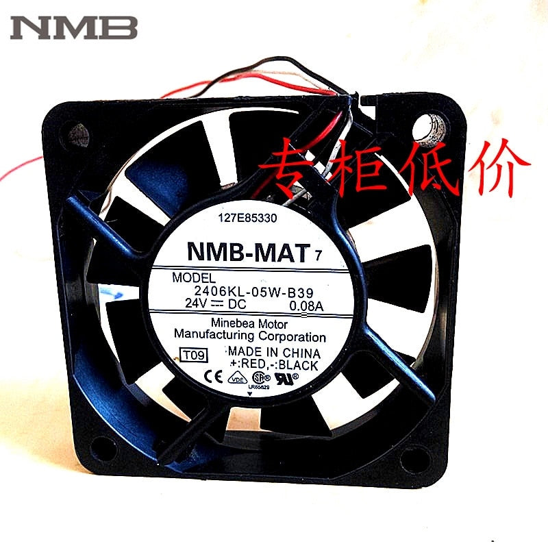 NMB 2406KL-05W-B39 60x60x15mm 24V DC 0.08A Axial Cooling Fan