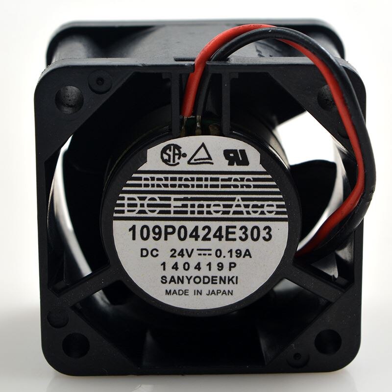 Sanyo Denki 109P0424E303 40x40x28mm 24V DC 0.19A Axial Cooling Fan