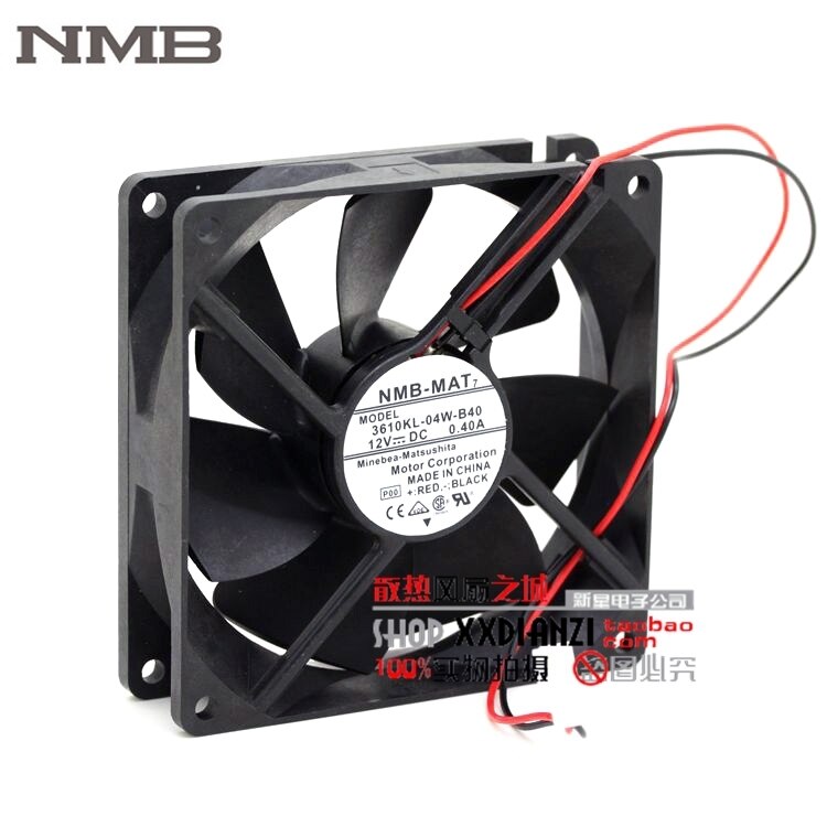 NMB 3610KL-04W-B40 92x92x25mm 12V DC 0.28A Axial Cooling Fan