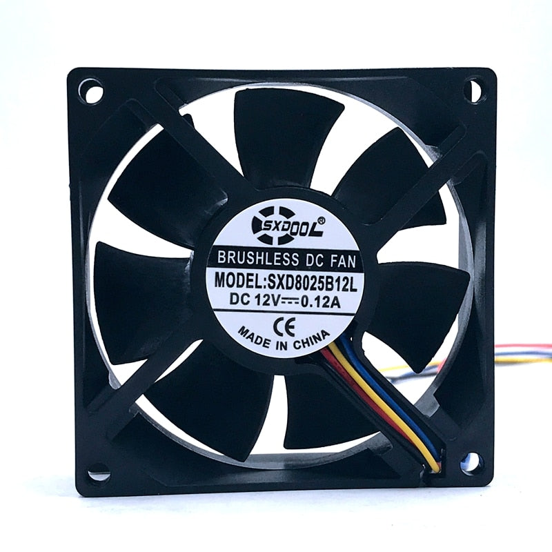 80x80x25mm 12V DC 0.12A Axial Cooling Fan