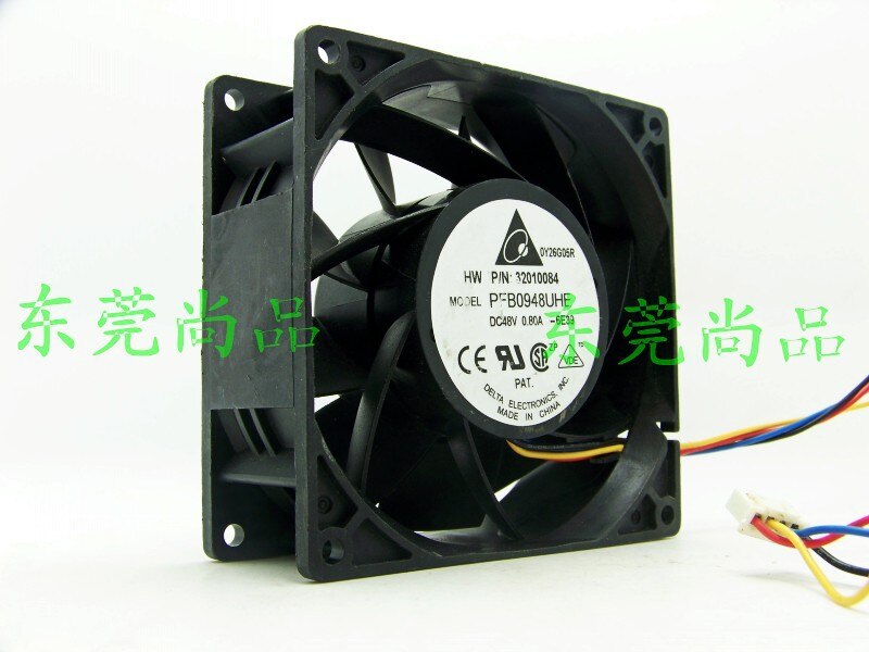 Delta PFB0948UHE 92x92x38mm 48V DC 0.80A Axial Cooling Fan