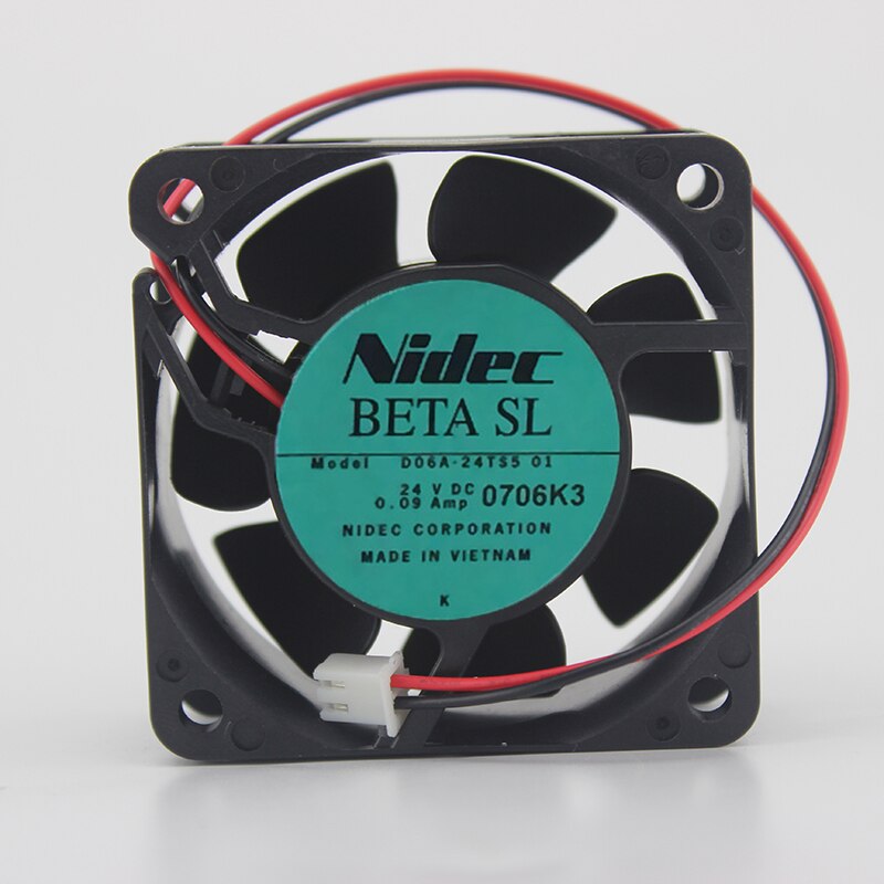 Nidec D06A-24TS5 60x60x25mm 24V DC 06A 2-Wire Axial Cooling Fan