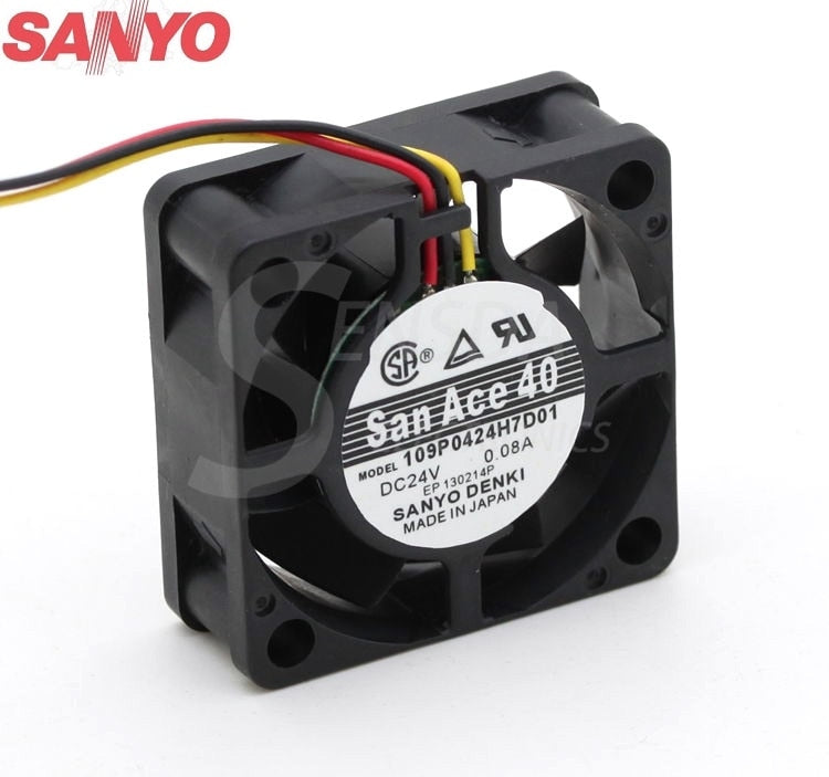Sanyo Denki 109P0424H7D01 40x40x15mm 24V DC 0.08A Axial Cooling Fan