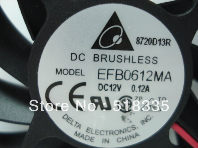 Delta EFB0612MA 60x60x10mm 12V DC 0.12A Axial Cooling Fan