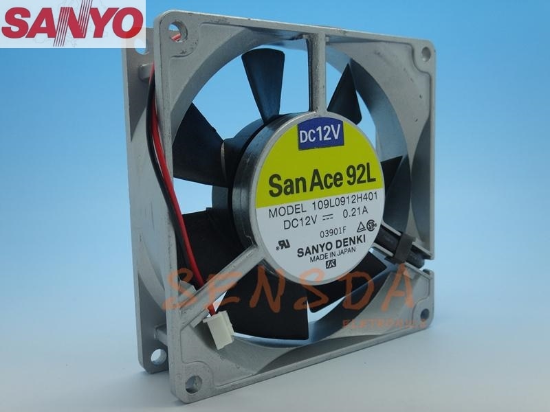 Sanyo Denki 109L0912H401 92x92x25mm 12V DC 0.21A Axial Cooling Fan