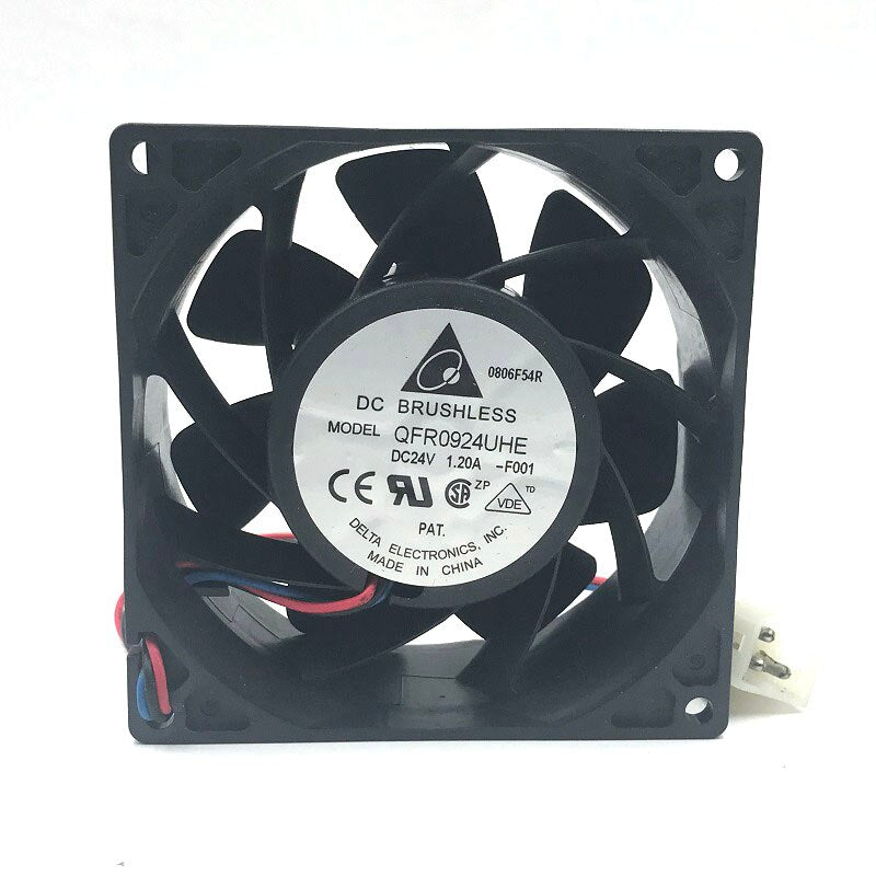 Delta QFR0924UHE 92x92x38mm 24V DC 0.80A 3-Wire Axial Cooling Fan