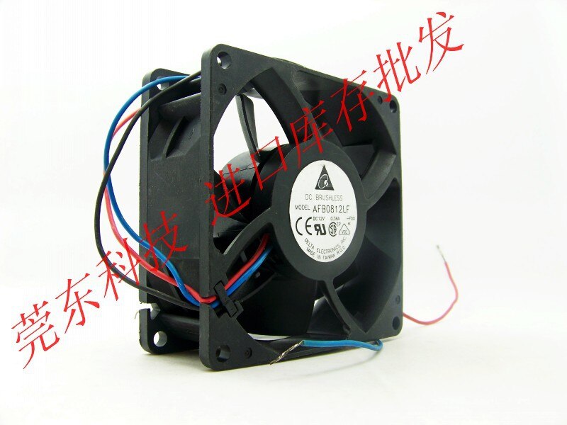 Delta AFB0812L-F00 80x80x25.4mm 12V DC 0.090A 3-Wire Axial Cooling Fan