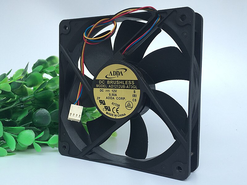 ADDA AD1212UB-A73GL 120x120x25mm 12V DC 0.50A 4-Wire Axial Cooling Fan
