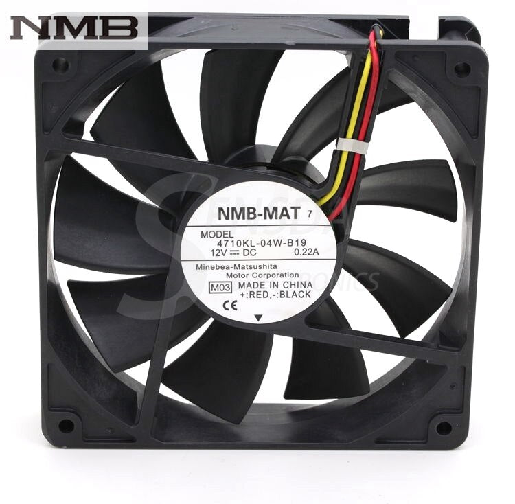 NMB 4710KL-04W-B19 120x120x25mm 12V DC 0.16A Axial Cooling Fan