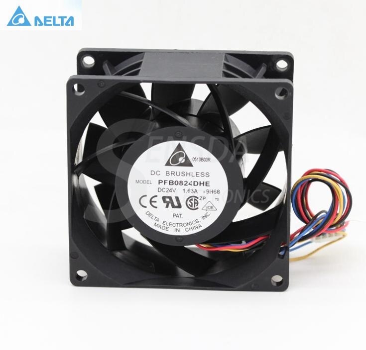 Delta PFB0824DHE 80x80x38mm 24V DC 1.63A Axial Cooling Fan