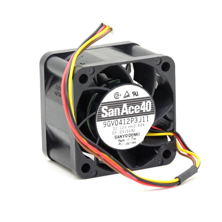 Sanyo Denki 9GV0412P3J11 40x40x28mm 0.60A Axial Cooling Fan