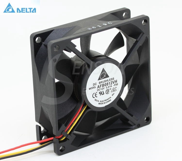 Delta AFB0812VHB 80x80x25mm 12V DC 0.41A Axial Cooling Fan