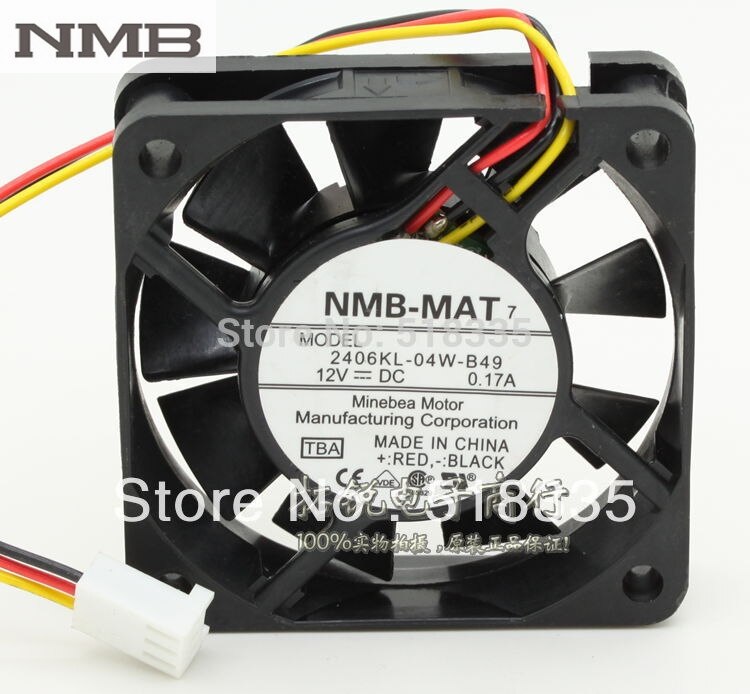 NMB 2406KL-04W-B49 60x60x15mm 12V DC 0.17A Axial Cooling Fan