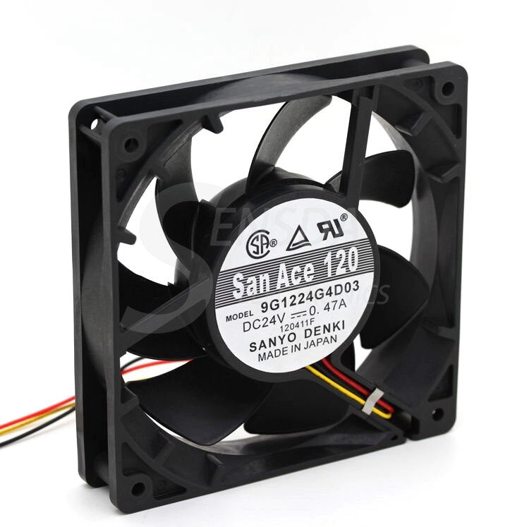 Sanyo Denki 9G1224G4D03 120x120x25mm 24V DC 0.47A Axial Cooling Fan