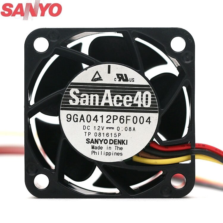 Sanyo Denki 9GA0412P6F004 40x40x20mm 12V DC 0.08A Axial Cooling Fan