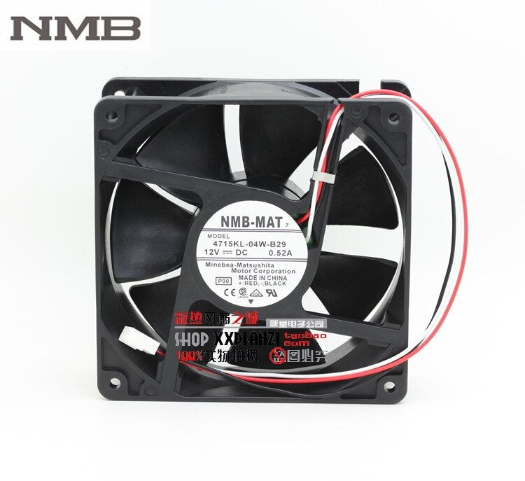 NMB 4715KL-04W-B29 120x120x38mm 12V DC 0.52A Axial Cooling Fan