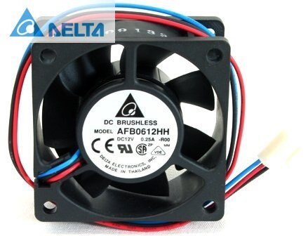 Delta AFB0612HH-R00 60x60x25mm 12V DC 0.20A 3-Wire DC Axial Fan