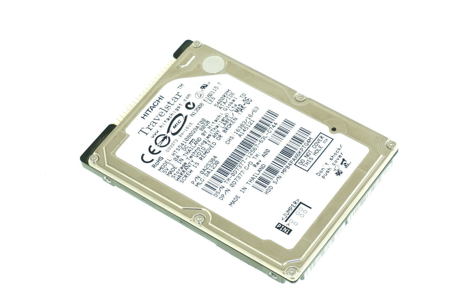 Hitachi / IBM 39T2515 80GB Lenovo ThinkPad 5400 rpm 2.5" 0A25374 - HTS541080G9AT00