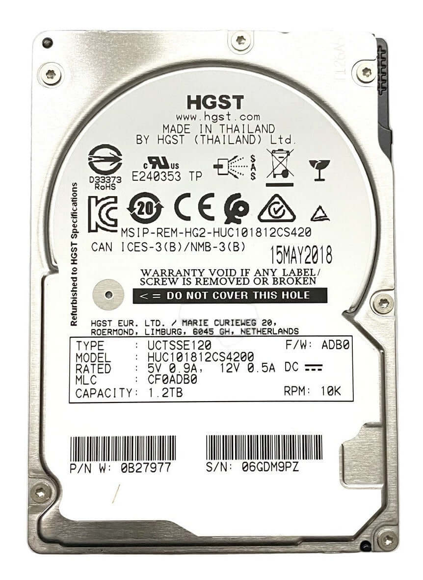 HGST HUC101812CS4200 0B29920 - 1.2TB 10K SAS 12Gbps 2.5-Inch HDD | Alo Tech Solutions